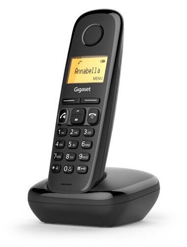 Дополнительная трубка DECT Gigaset A270H HSB RUS S30852-H2864-S301 черная для A170/270