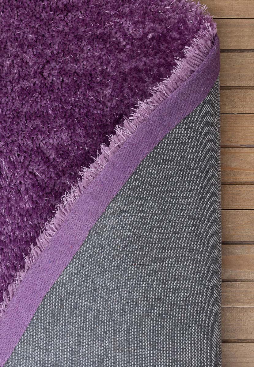 Ковер на пол 1,4 на 2 м в спальню, гостиную, пушистый, с длинным ворсом, фиолетовый Sunny 9515-violet овальный - фотография № 5