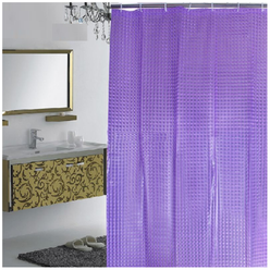 Штора для ванной с 3D эффектом / 180 х 180 см / цвет фиолетовый