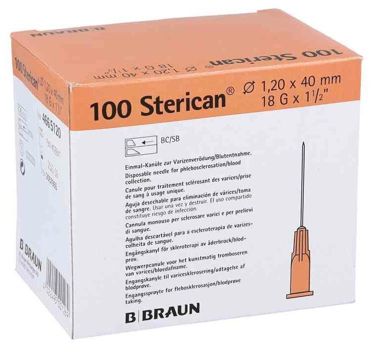 Игла инъекционная B. Braun Sterican 18G (1.2 мм х 40 мм)