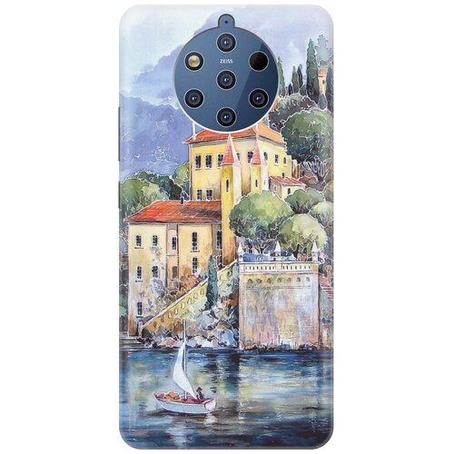 фото Cиликоновый чехол на nokia 9 pure view / нокиа 9 с принтом "город у моря" gosso