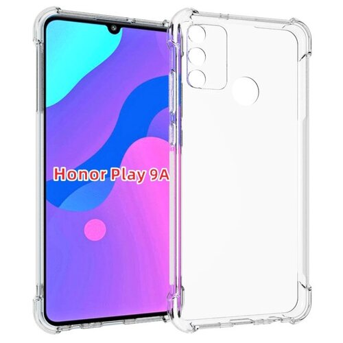 фото Чехол панель накладка mypads для huawei honor 9a (moa-lx9n) / honor play 9a / huawei y6p с защитными заглушками с защитой боковых кнопок с усиленными углами силиконовая прозрачная