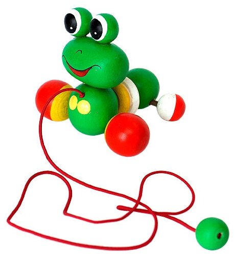Каталка-игрушка КЛИМО Лягушонок (С74), зеленый