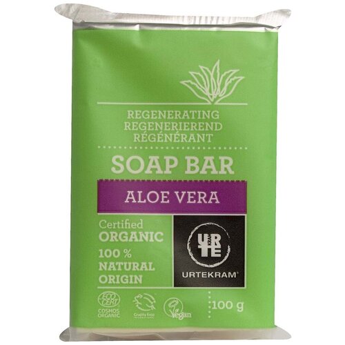 Urtekram Мыло кусковое soap bar Aloe Vera, 100 г мыло с эфирным маслом алоэ вера ручной работы 100 г для очищения и увлажнения осветляет тон кожи очищает поры гладкая кожа густая пена