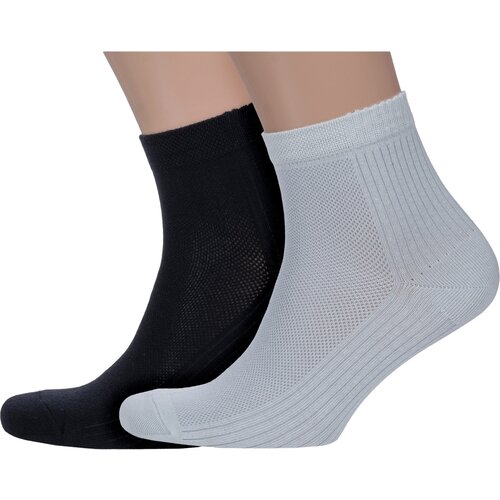 Носки PARA socks, 2 пары, размер 27-29, серый, черный