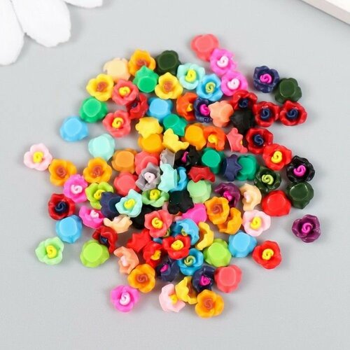 Декор для творчества пластик Мини-розочки набор 100 шт 06х06 см 447₽