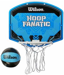 Набор для мини-баскетбола Wilson Hoop Fanatic Mini hoop kit, арт. WTBA00436, щит с кольцом, мяч р.1