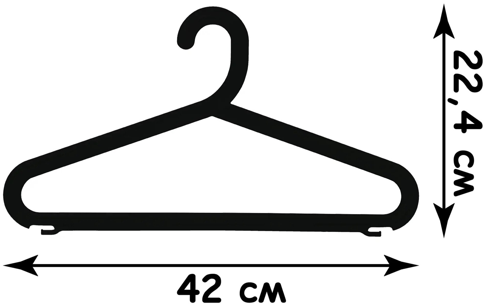 Набор вешалок 42x22.4x1.6 см полипропилен цвет черный 4 шт - фотография № 2