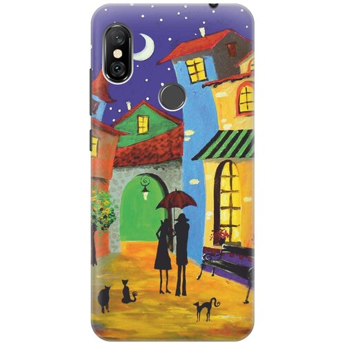 фото Re:paчехол - накладка artcolor для xiaomi redmi note 6 pro с принтом "разноцветный город"