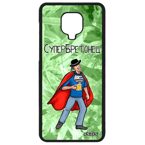 фото Чехол на мобильный xiaomi redmi note 9 pro, "супербретонец" смешной герой utaupia