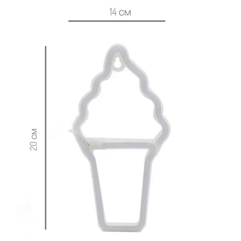 Светильник настенный неоновый ночник в виде мороженного - фотография № 3