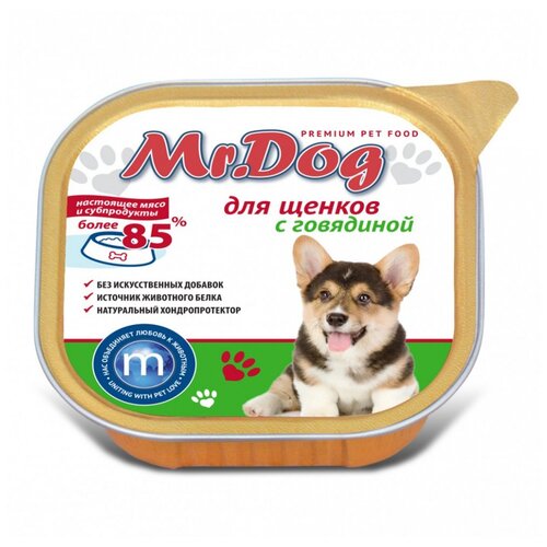 Влажный корм для щенков Mr. Dog говядина 1 уп. х 10 шт. х 300 г (для средних пород)