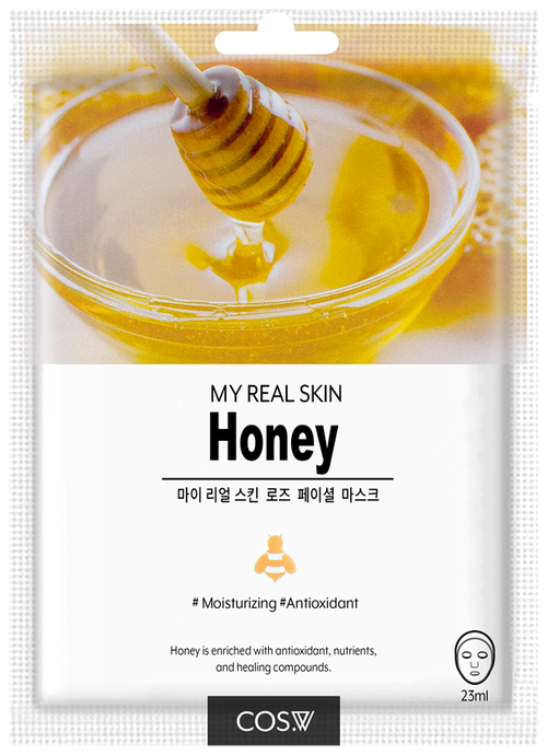 COS.W Тканевая маска с медом My Real skin honey, 23 мл