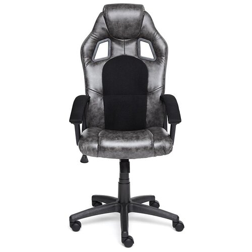 фото Компьютерное кресло tetchair драйвер игровое, обивка: текстиль/искусственная кожа, цвет: cерый/черный