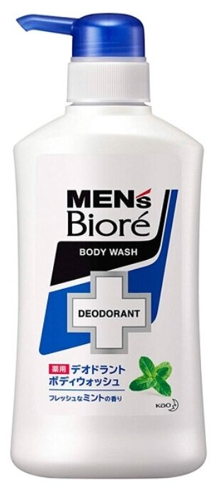 Kao Мыло жидкое Mens Biore Deodorant с ароматом мяты, 440 мл