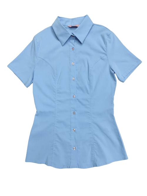 Школьная рубашка, размер 38, голубой