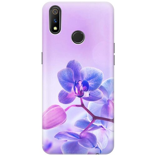 фото Cиликоновый чехол на realme 3 pro / рилми 3 про с принтом "лиловые орхидеи" gosso