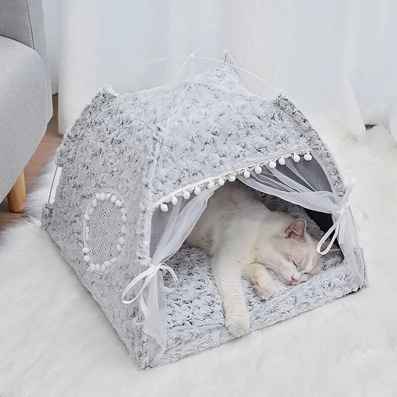 Палатка для кошек Полузакрытая лежанка для животных - фотография № 5