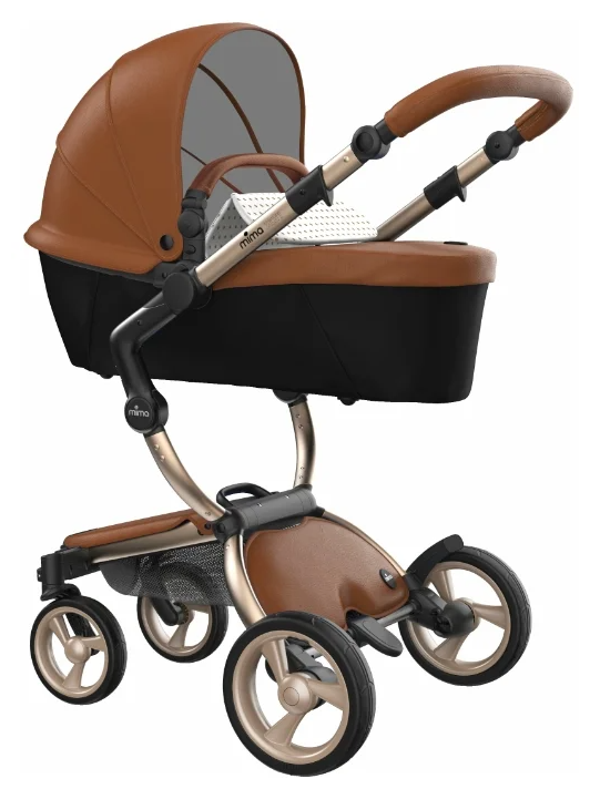 Коляска 2в1 Mima Xari Camel на шасси шампань с матрасиками Sandy Beige