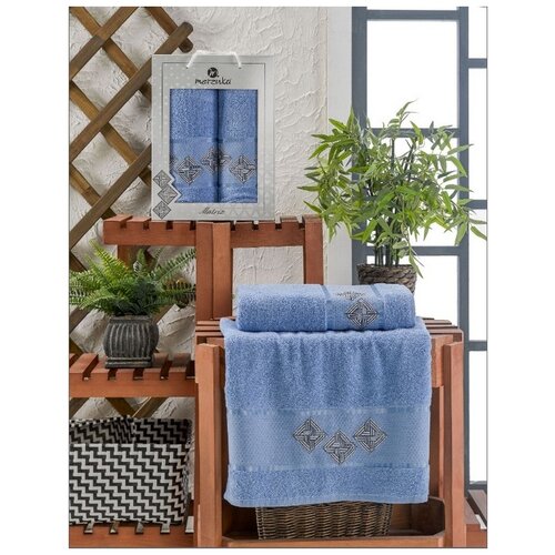 фото Oran merzuka полотенце matrix цвет: голубой (50х90 см,70х140 см) br41141