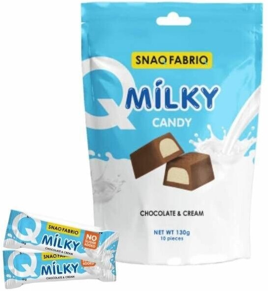 Шоколадные конфеты Без сахара SNAQ FABRIQ MILKY CANDY ассорти: со сливочной, молочно-ореховой, шоколадно-ореховой начинкой 130 г (3 шт) - фотография № 6