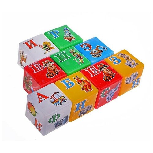 мягкие строительные блоки кубики с цифрами или буквами развивающие детские игрушки 6 месяцев и старше с цветными цифрами или буквами Развивающая игрушка ТехноК Азбука 1974, 9 дет., разноцветный