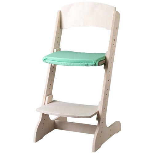 фото Набор: растущий стул alpika-brand eco materials сlassic, natural плюс подушка на сидение мятная