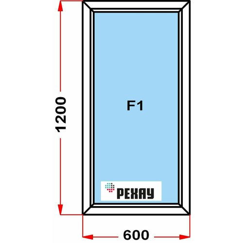 Окно из профиля РЕХАУ GRAZIO (1200 x 600), не открывающееся, 3 стекла