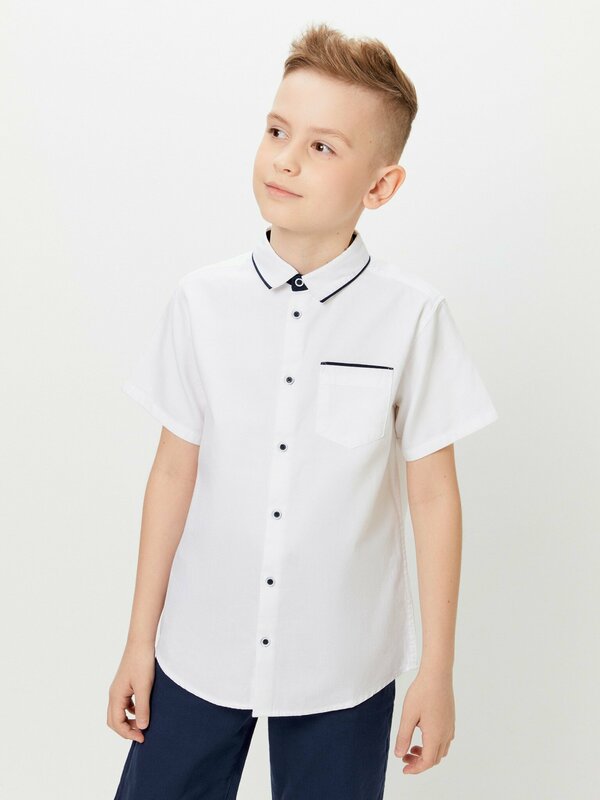 Лучшие Рубашки белого цвета с коротким рукавом для мальчиков