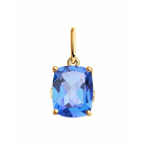 фото Подвеска jewel cocktail, красное золото, 585 проба, изумруд синтетический, кристаллы swarovski