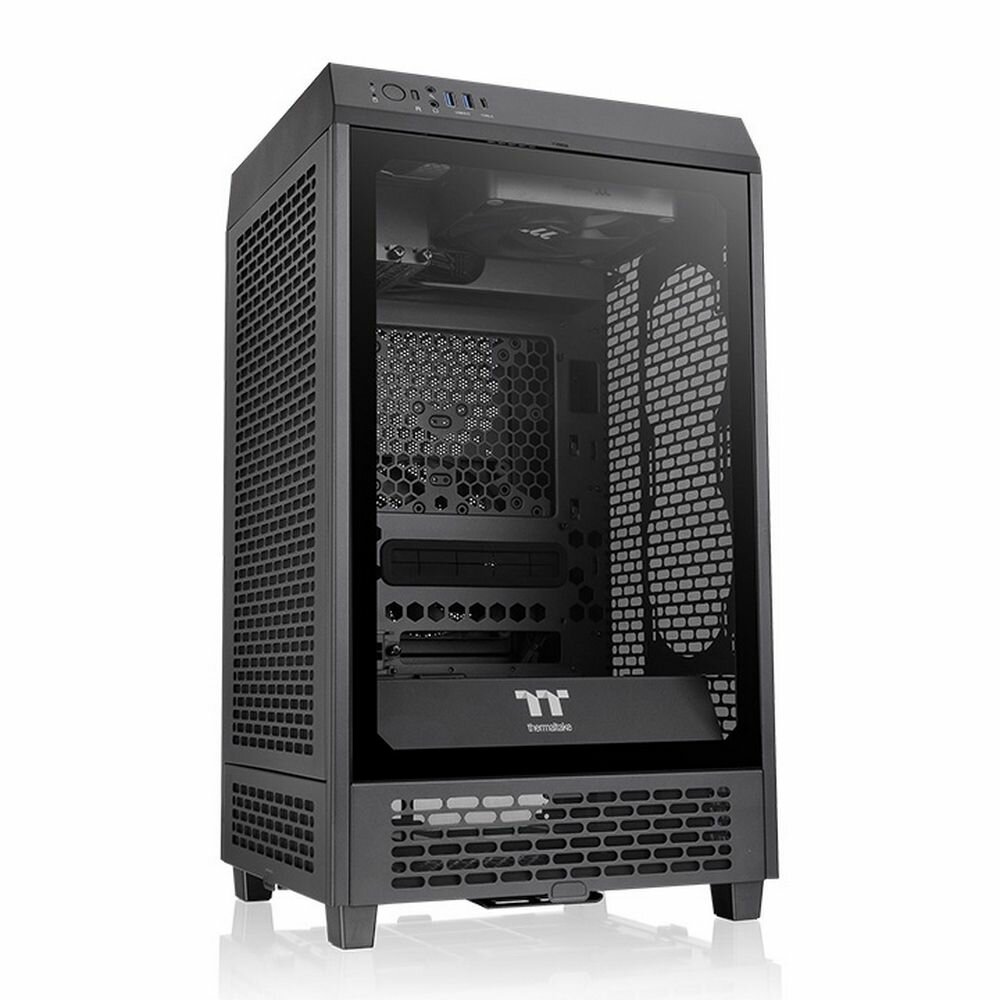Корпус mini-ITX Thermaltake The Tower 200 CA-1X9-00S1WN-00 черный, без БП, боковая панель из закаленного стекла, USB 3.1, 2*USB 3.0, audio