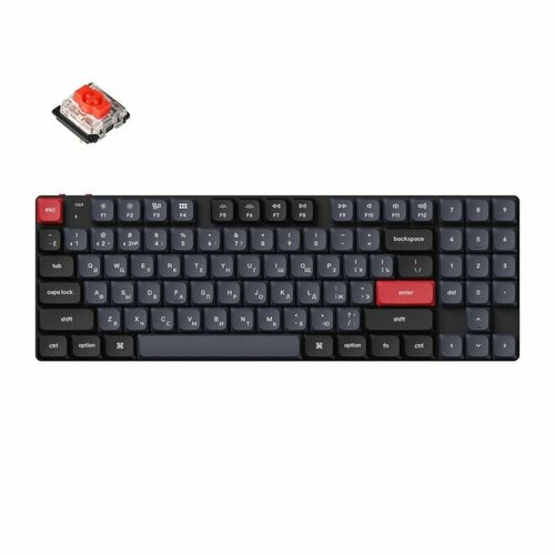 Беспроводная механическая клавиатура QMK Keychron K13 Pro, 90 клавиш, Hot-Swap, Gateron low profile Red Switch keychron k7 a ultra slim wireless mechanical keyboard w low profile gateron switch white backlight for mac windows