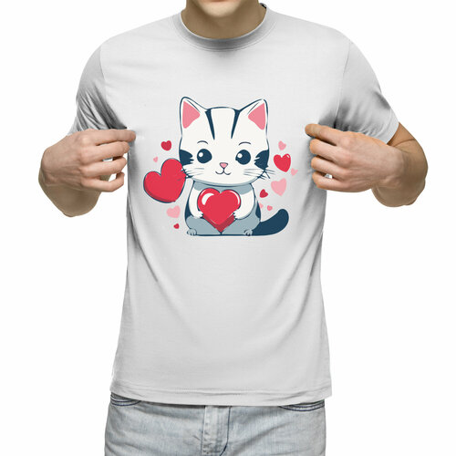 Футболка Us Basic, размер 3XL, белый мужская футболка влюбленный кот m белый