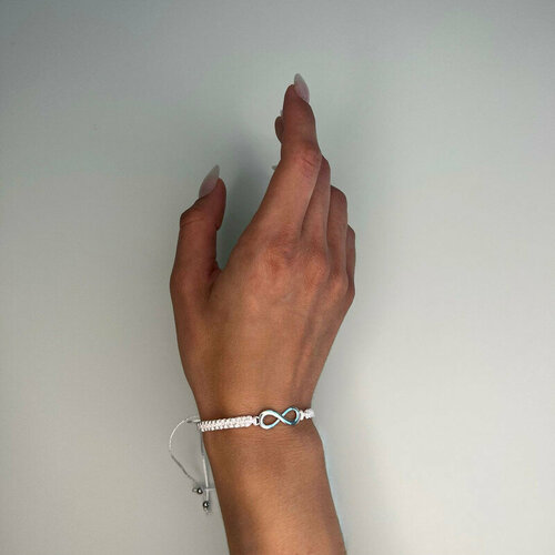 фото Плетеный браслет, металл, 1 шт., размер one size, белый маскира родвер