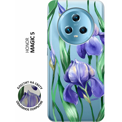 Силиконовый чехол на Honor Magic5 / Хонор Мэджик 5 с 3D принтом Amazing Irises прозрачный силиконовый чехол на honor 70 хонор 70 с 3d принтом amazing irises прозрачный