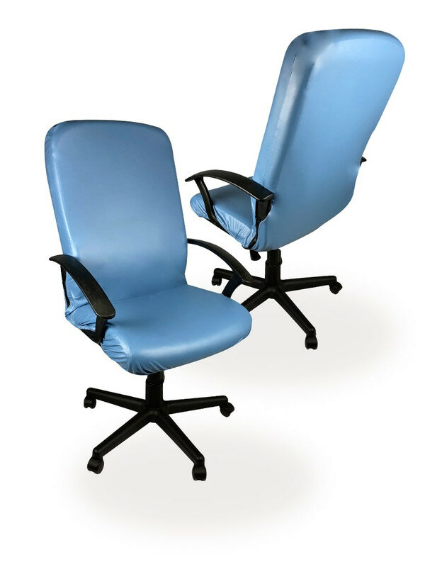 Чехол на мебель для компьютерного кресла гелеос 516Л, размер L, кожа, голубой