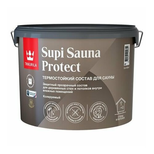 Состав для сауны TIKKURILA Supi Sauna Protect 9л бесцветное, арт.700014052