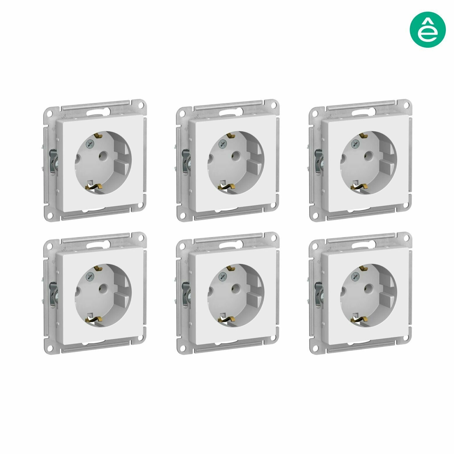 Розетка белая AtlasDesign с заземлением ATN000143 Schneider Electric / Systeme Electric 6шт - фотография № 4