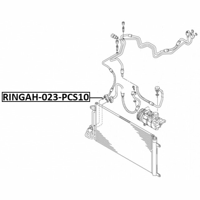 Кольцо уплотнительное трубки кондиционера PCS 10, FEBEST RINGAH023PCS10 — фото 1