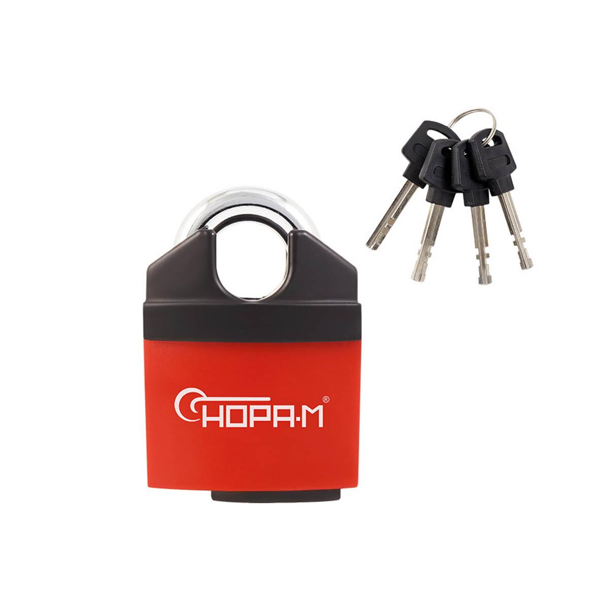 фото Замок навесной всепогодный Нора-М ЗНВ-710-51, 3 ключа, 51 мм, красный