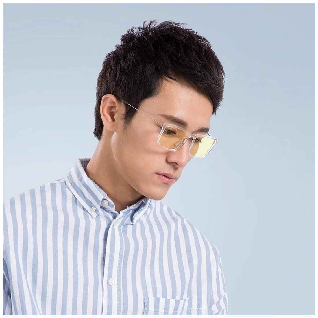 Очки Компьютерные Очки для компьютера Xiaomi Adult Anti-Blue Goggles Pro, без диоптрий, цвет оправы: бело-золотистый, цвет линз: желтый