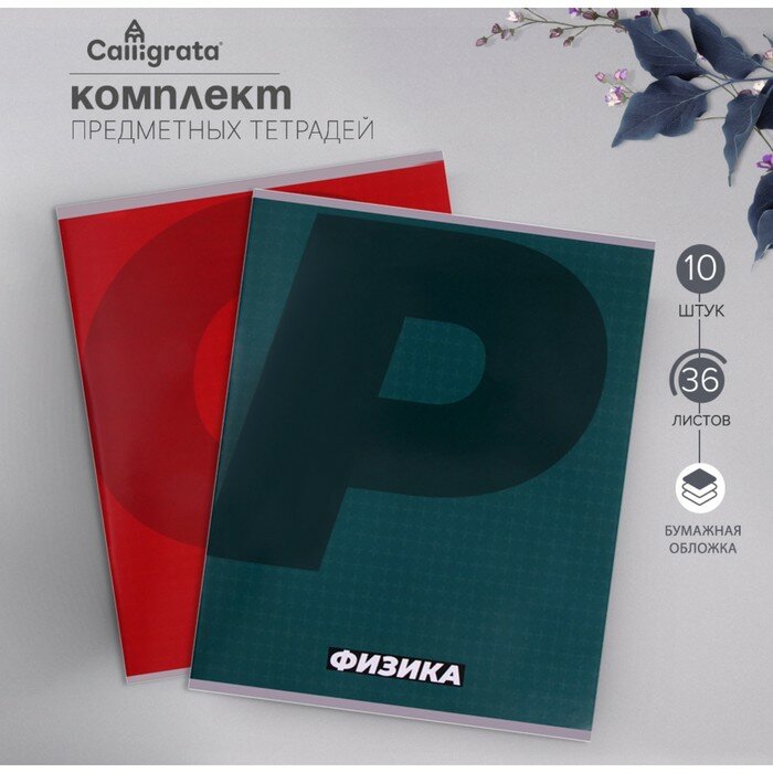 Комплект предметных тетрадей 36 листов "MonoTone", 10 предметов, со справочным материалом, обложка мелованная бумага, блок №2 (серые листы) — фото 1