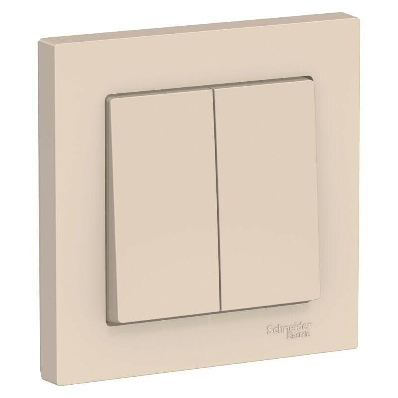 Выключатель ATLASDESIGN 2-клавишный, сх.5, 10АХ, в сборе, бежевый, Schneider Electric