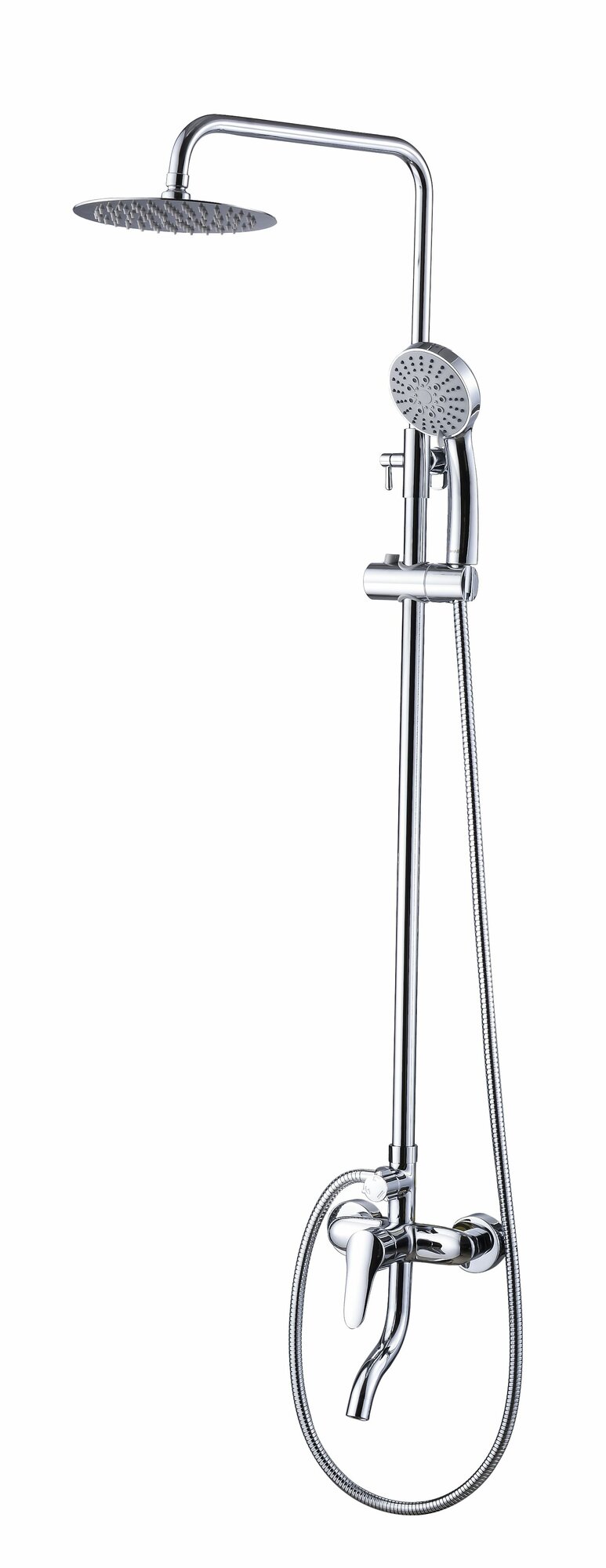 Душевая система с тропическим душем и смесителем с изливом SOLE S207C Onega хром