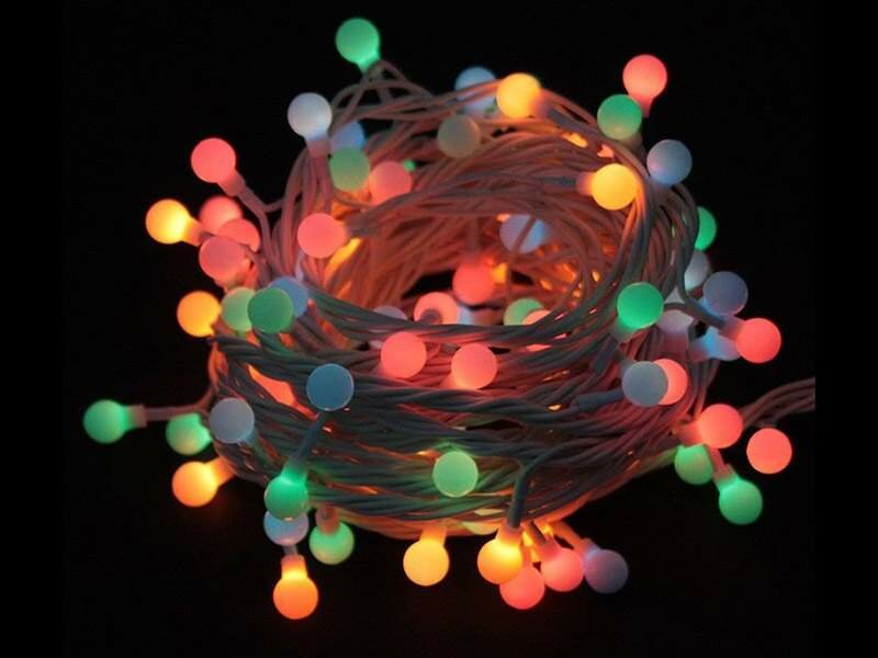 Электрогирлянда "Шарики" Bead-100-5-MC LED 008238 (24/1) 100 LED ламп длина 5м 8 режимов работы проз .
