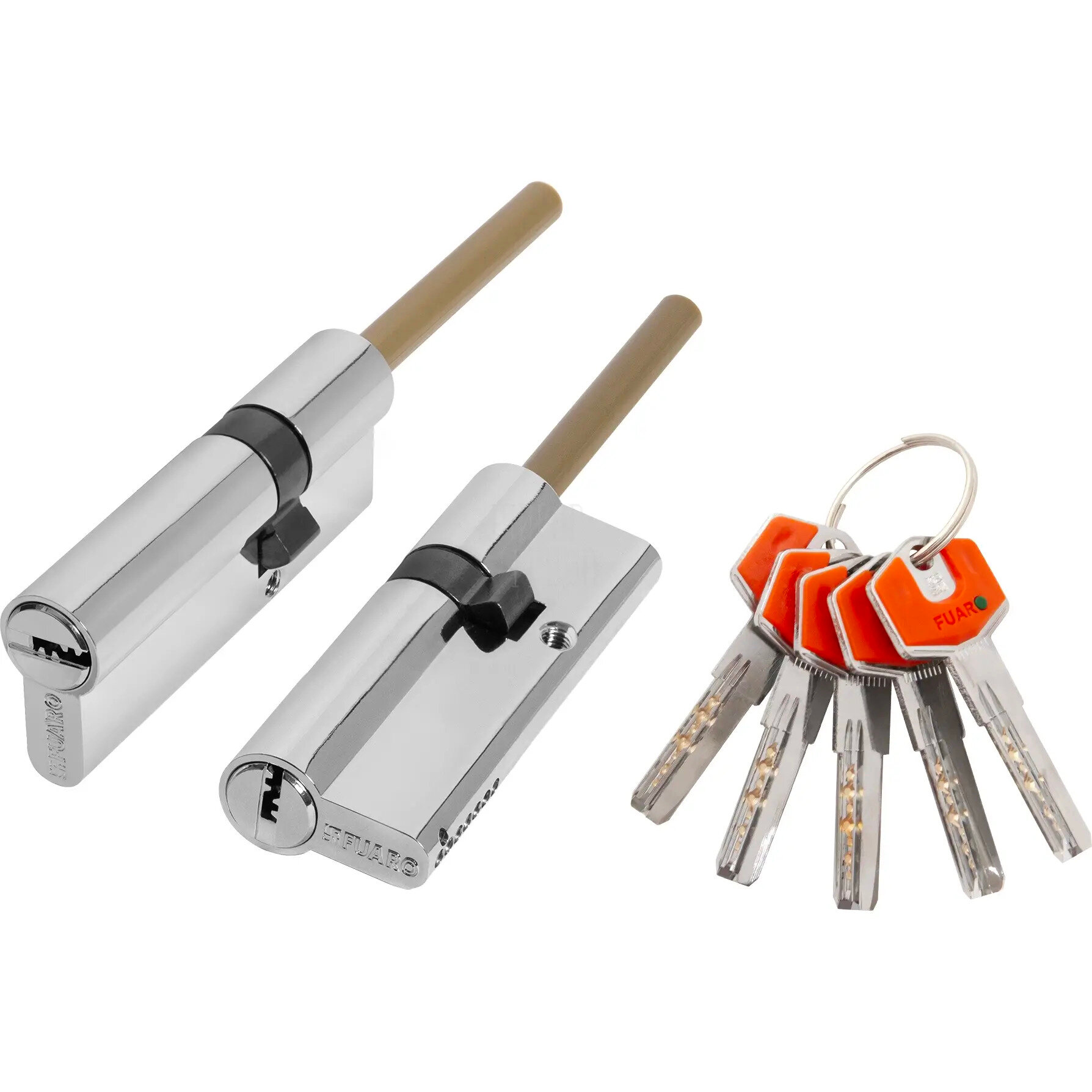 Цилиндровый механизм Fuaro (Фуаро) D-PROTERM507/85 mm (50 10 25) ключ-длинный шток (термошток) хром