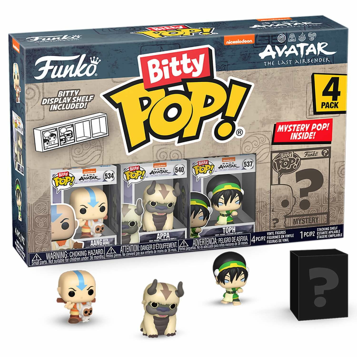 Фигурки Funko Bitty POP! Avatar The Last Airbender Aang+Appa+Toph+Mystery (1 of 4) 4PK 73056