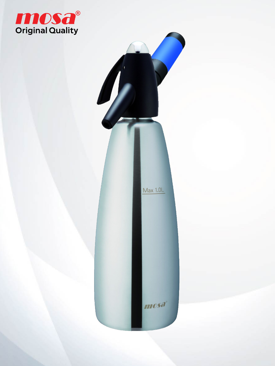 Сифон для газирования напитков Classic Soda Siphon / Классик Сода Сифон 1л, нерж. сталь (матовый), тм MOSA