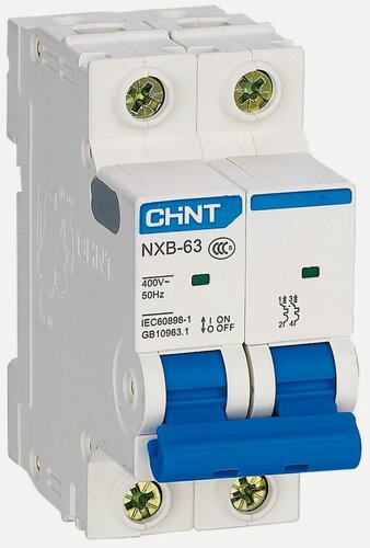 Изображение товара Автоматический выключатель CHINT, NXB-63 2P C 32A, 6 кA, двухполюсный