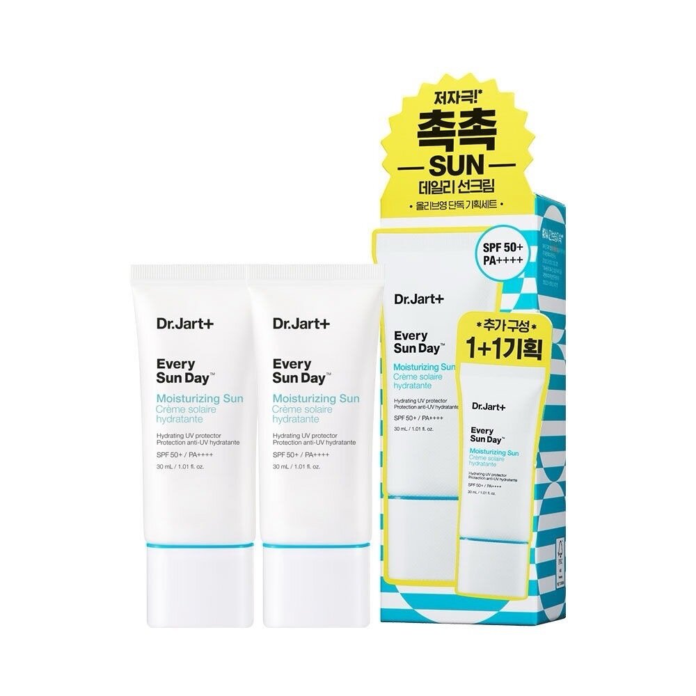 Набор увлажняющих солнцезащитных кремов для лица Dr. Jart+ Every Sun Day Moisturizing Sun SPF50+, 30мл + 30мл